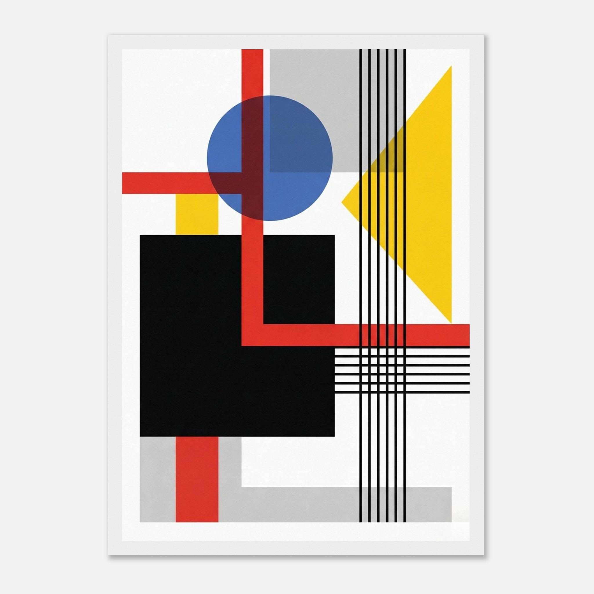 No.1 Bauhaus Geometrische Abstraktion Kunstdruck - mit Holzrahmen