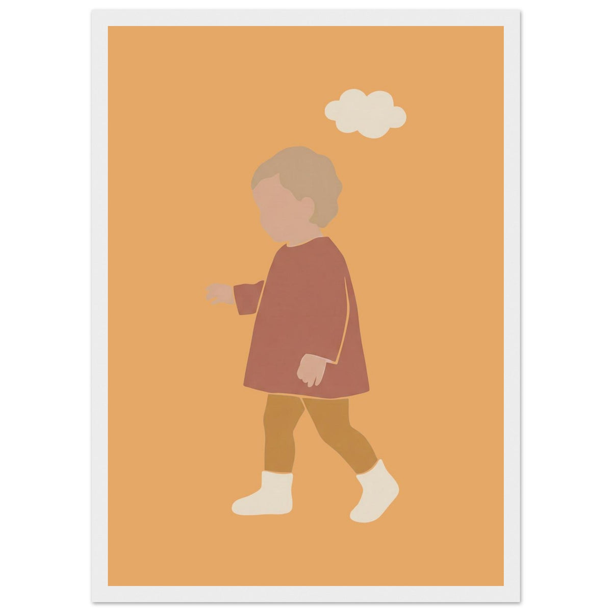Kinderposter „Kleiner Träumer“ im minimalistischen Scandi-Look, weißer Rahmen, A3 (29.7 x 42 cm)