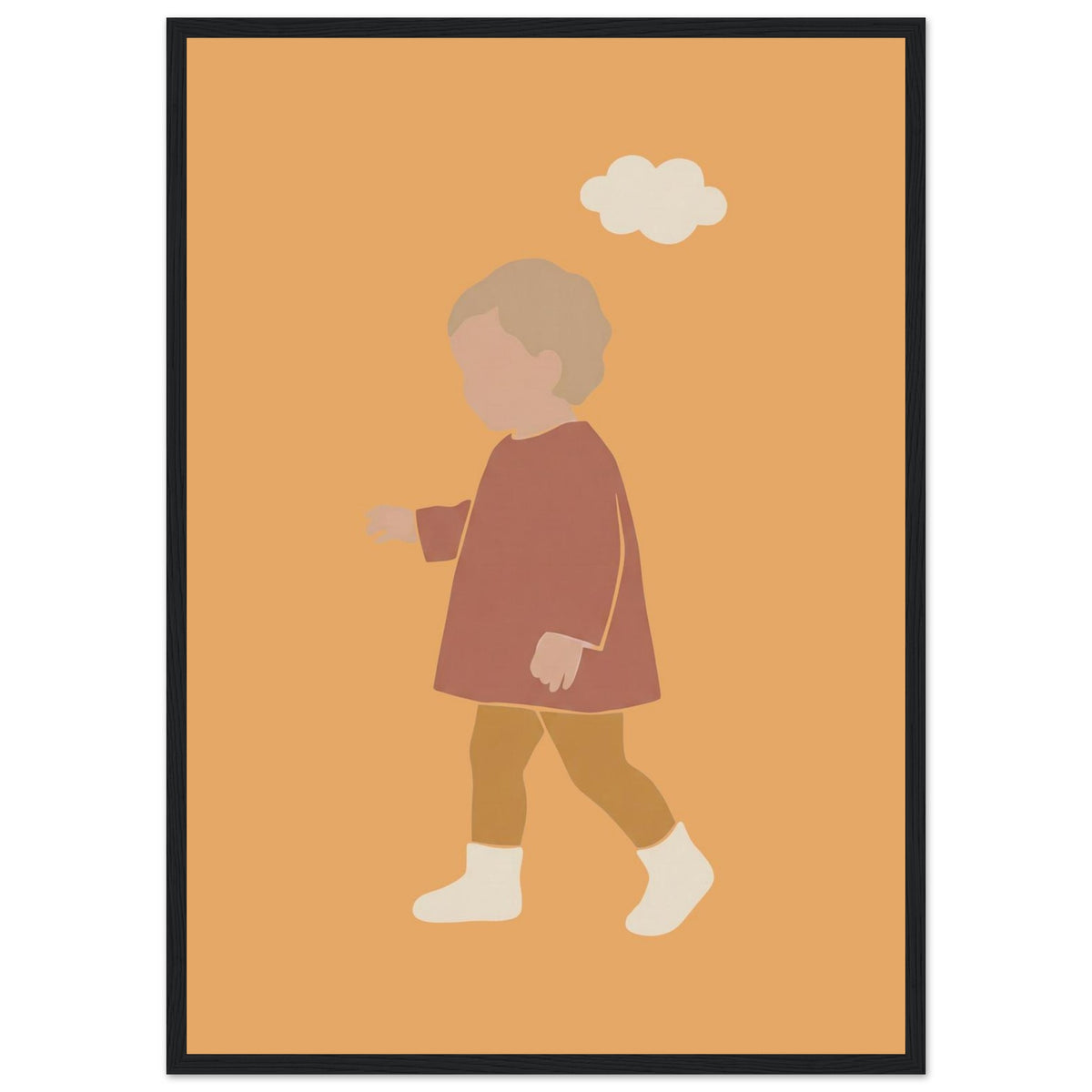 Kinderposter „Kleiner Träumer“ im minimalistischen Scandi-Look, schwarzer Rahmen, A2 (42 x 59.4 cm)
