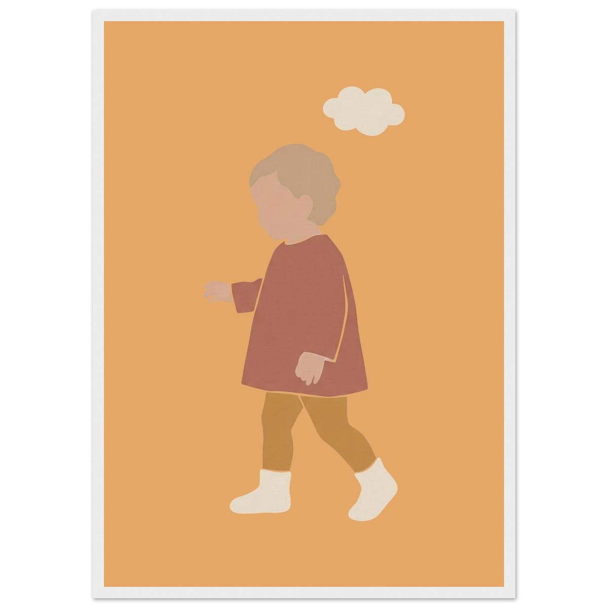 Kinderposter „Kleiner Träumer“ im minimalistischen Scandi-Look, weißer Rahmen, A2 (42 x 59.4 cm)