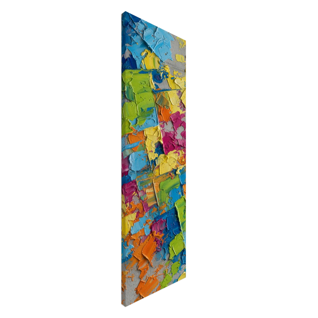 Abstrakte Farbexplosion - Relief-Kunstwerk auf Leinwand