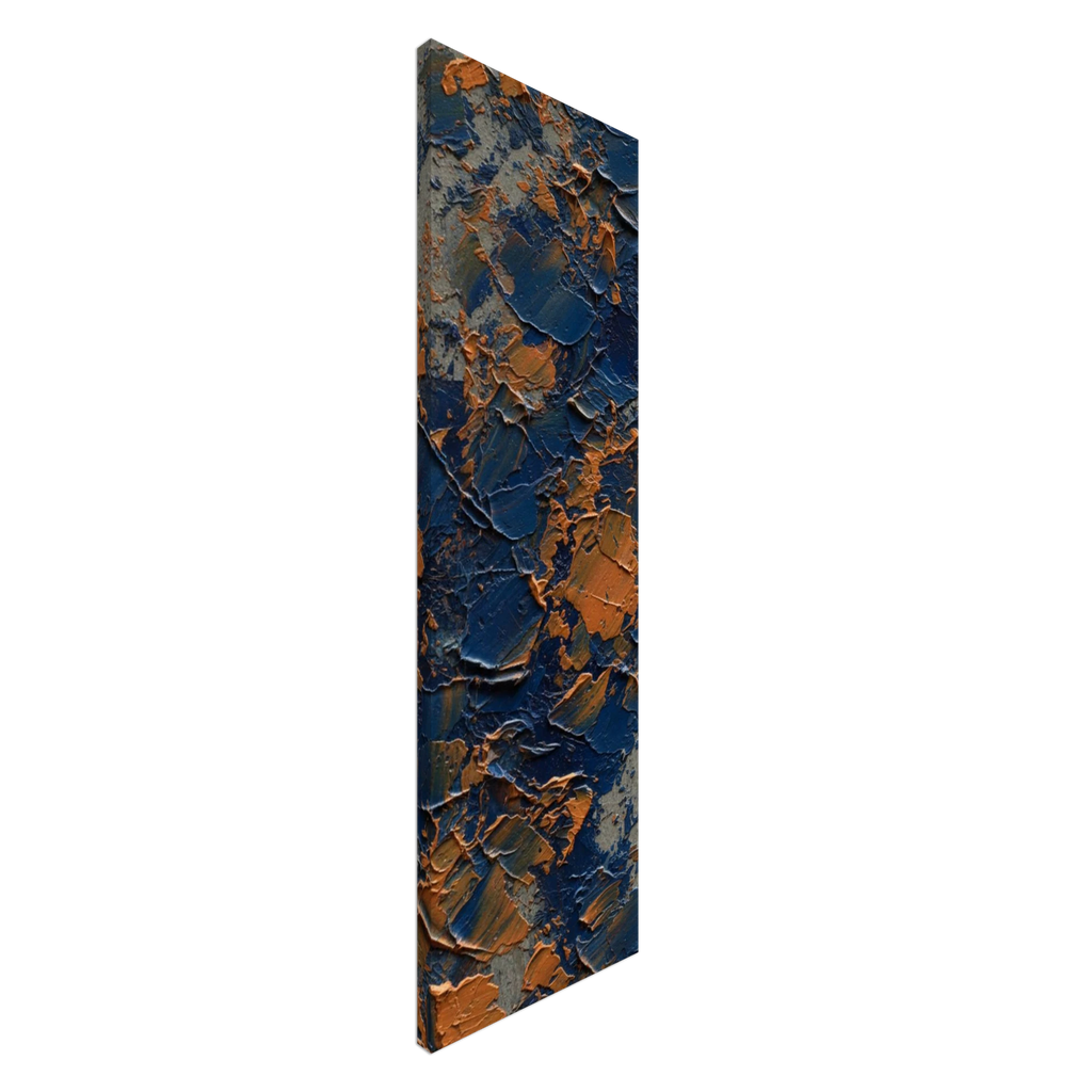 Textured Illusion – Abstraktes Impasto in Marineblau & Terrakotta
