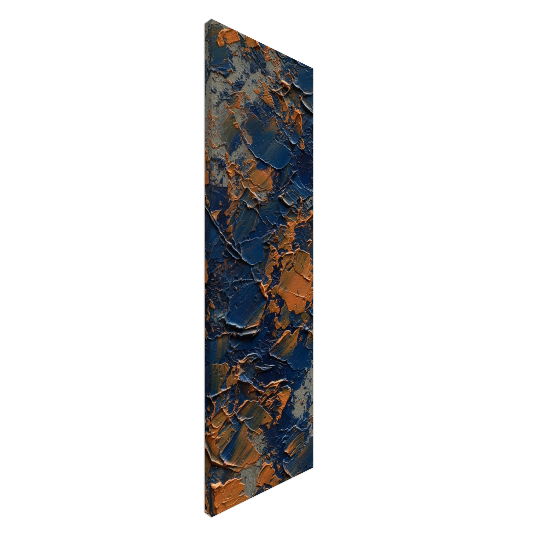 Textured Illusion – Abstraktes Impasto in Marineblau & Terrakotta