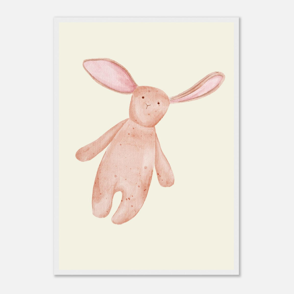 Aquarell-Hase in Dusty Pink und Terrakotta fürs Kinderzimmer