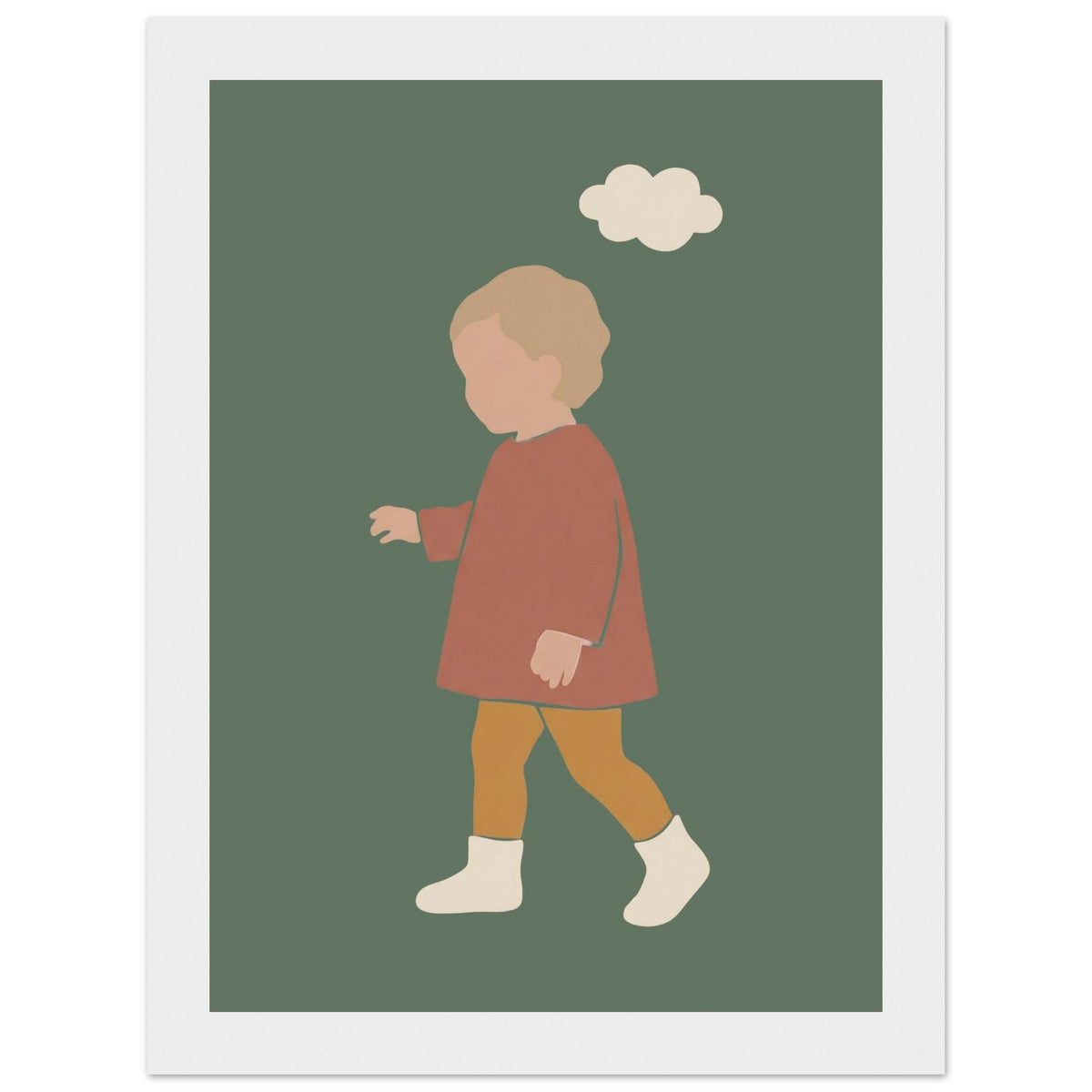Kinderposter „Kleiner Träumer“ im minimalistischen Scandi-Look, weißer Rahmen, 13x18 cm