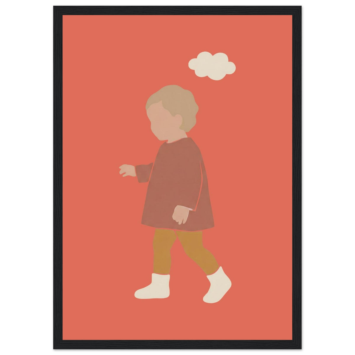 Kinderposter „Kleiner Träumer“ im minimalistischen Scandi-Look, schwarzer Rahmen, A3 (29.7 x 42 cm)