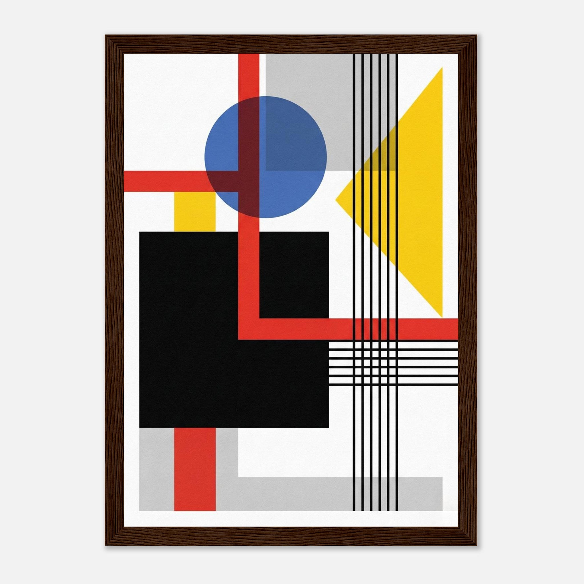 No.1 Bauhaus Geometrische Abstraktion Kunstdruck - mit Holzrahmen