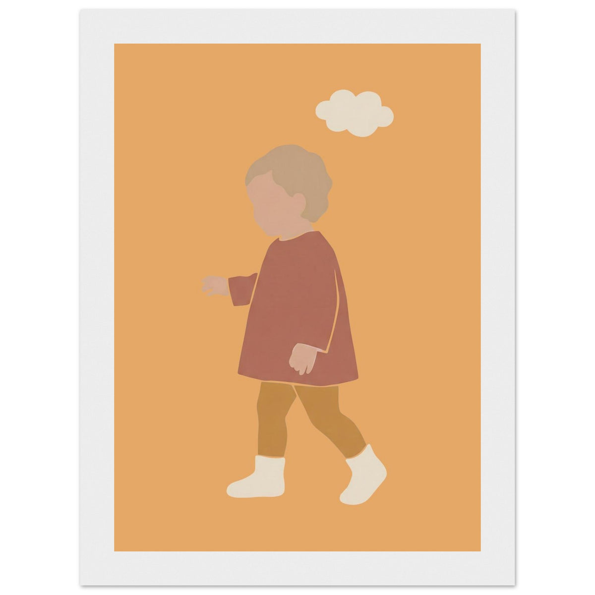 Kinderposter „Kleiner Träumer“ im minimalistischen Scandi-Look, weißer Rahmen, 13x18 cm