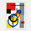 No.3 Abstrakte Geometrische Kunstdruck - Konstruktivismus & Bauhaus Stil - mit Holzrahmen