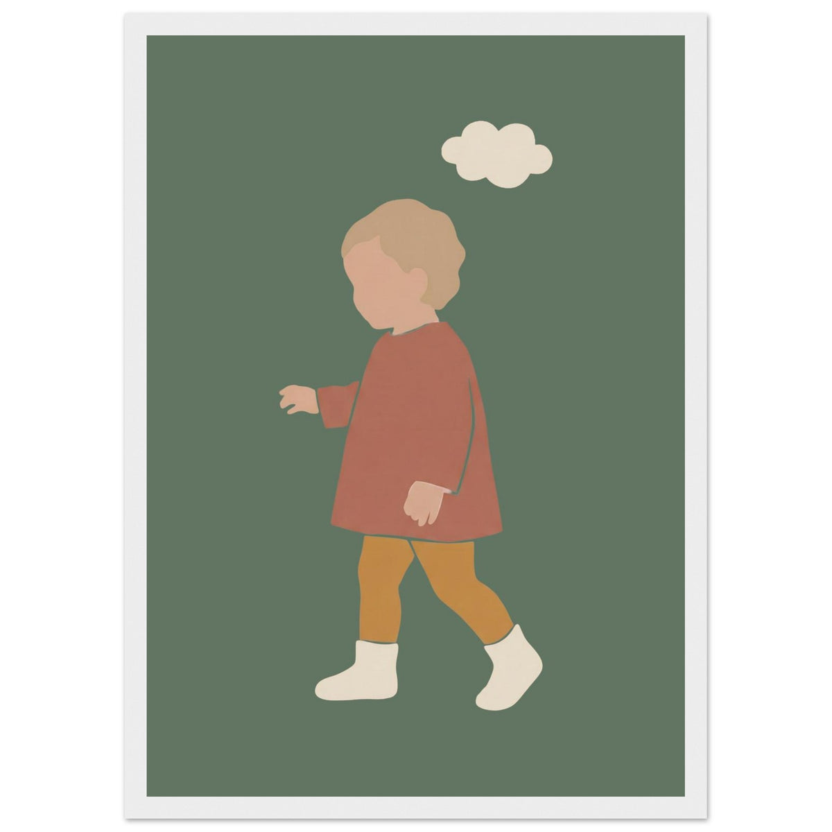 Kinderposter „Kleiner Träumer“ im minimalistischen Scandi-Look, weißer Rahmen, A3 (29.7 x 42 cm)