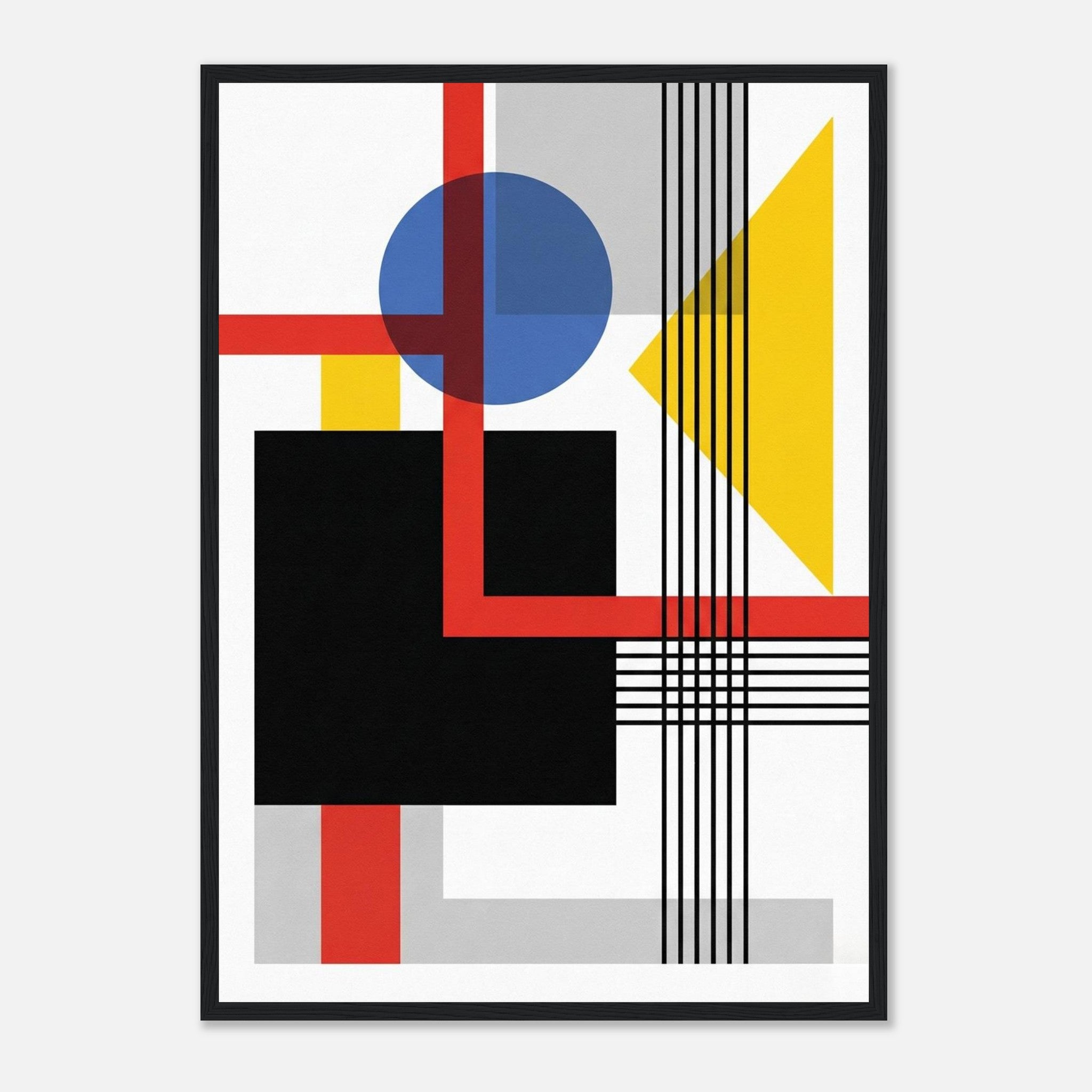 No.1 Bauhaus Geometrische Abstraktion Kunstdruck - mit Holzrahmen